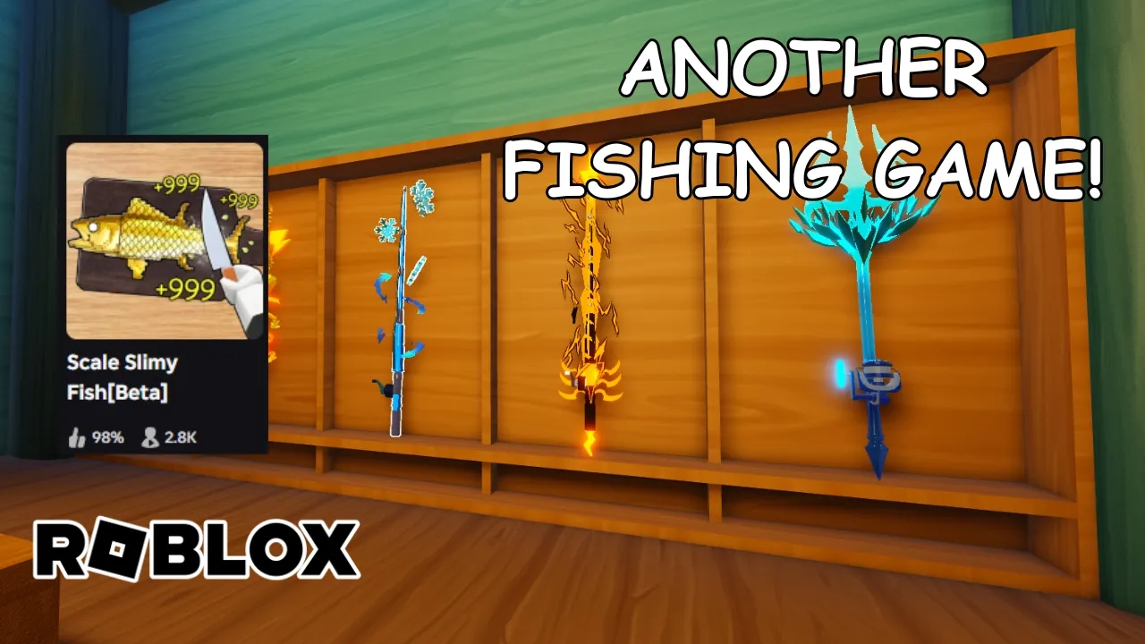 Scale Slimy Fish fishing rods — catch speed and rarity boost tiers